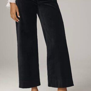 Anthropologie Maeve Colette Wide leg VELVET carbon black 25